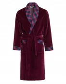 Szlafroki męskie - ﻿Klasyczny szlafrok męski - welur RE-104 Bordowy XL - miniaturka - grafika 1