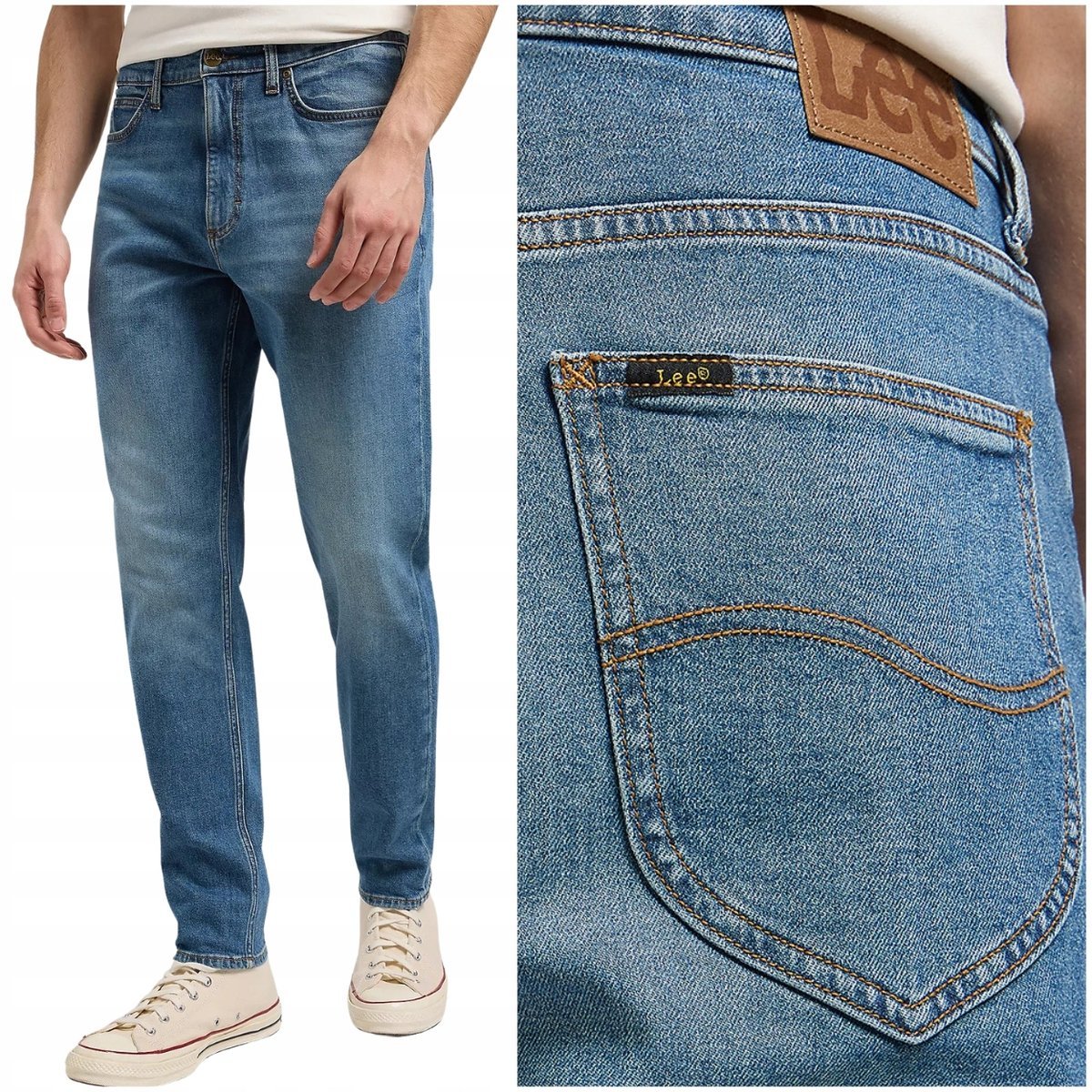 Lee AUSTIN regular tapered Summer Fun klasyczne spodnie jeansowe W33 L34