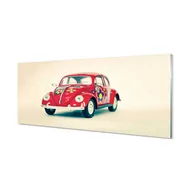 Dekoracje domu - Szkło lacobel Czerwone auto w kwiatki 125x50 cm - miniaturka - grafika 1