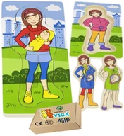 Zabawki sensoryczne - Drewniane Puzzle FAZY ROZWOJU DZIECKA zabawki montessori Pomoce Dydaktyczne Viga 3+ zabawka montessori - miniaturka - grafika 1