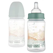 Butelki dla niemowląt - Canpol Babies Butelka Antykolkowa EasyStart 240 ml Zielona Mountains 3m+ - miniaturka - grafika 1