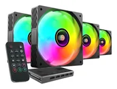 Wentylatory komputerowe - Mars Gaming MFSI4KIT system chłodzenia komputerów Obudowa komputera Wentylator 12 cm Czarny - miniaturka - grafika 1