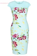 Sukienki - Sukienka FSU686 TURKUSOWY ŚREDNI kwiat - Fokus - miniaturka - grafika 1