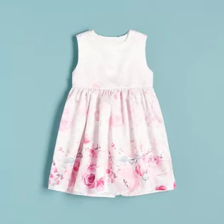 Sukienki i spódniczki dla dziewczynek - Reserved Sukienka w kwiaty - Biały - grafika 1