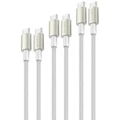 Kable USB - Kabel USB-C - USB-C 4SMARTS PremiumCord 60W Set 0.5 m + 1.5 m + 3 m - miniaturka - grafika 1