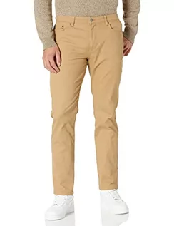 Spodnie męskie - Amazon Essentials 30W / 34L elastyczne spodnie diagonalne z 5 kieszeniami, sportowe spodnie męskie i ciemne khaki - grafika 1