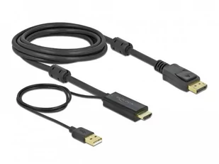 Delock Kabel HDMI(M)-Displayport (M)4K 3M USB A(M) 85965 85965 - Kable - miniaturka - grafika 1