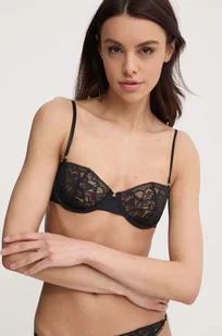 Tommy Hilfiger biustonosz kolor czarny koronkowy gładki UW0UW05245 - Biustonosze - miniaturka - grafika 1