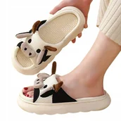 Kapcie damskie - KAPCIE LNIANE 36 - 37 CIEPŁE I MIĘKKIE MILUSIE DLA STOPY KLAPKI - miniaturka - grafika 1