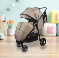 Wózki dziecięce - Wózek spacerowy, spacerówka KacBru GOLDIE kolor Beżowy Bogate Wyposażenie ! - miniaturka - grafika 1