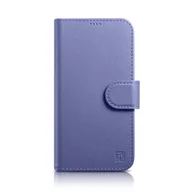 Etui i futerały do telefonów - iCarer Wallet Case 2in1 etui iPhone 14 Pro Max skórzany pokrowiec z klapką Anti-RFID jasnofioletowy (WMI14220728-LP) - miniaturka - grafika 1
