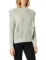 Swetry damskie - TOM TAILOR Denim Damski Sweter z dzianiny ze wzorem i falbankami 1029101, 12792 - Soft Greyish Green, XS - miniaturka - grafika 1