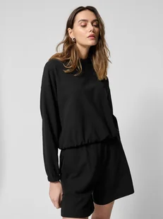 Damska bluza dresowa nierozpinana z kapturem Outhorn OTHWSS24TSWSF1631 - czarna - Bluzy damskie - miniaturka - grafika 1