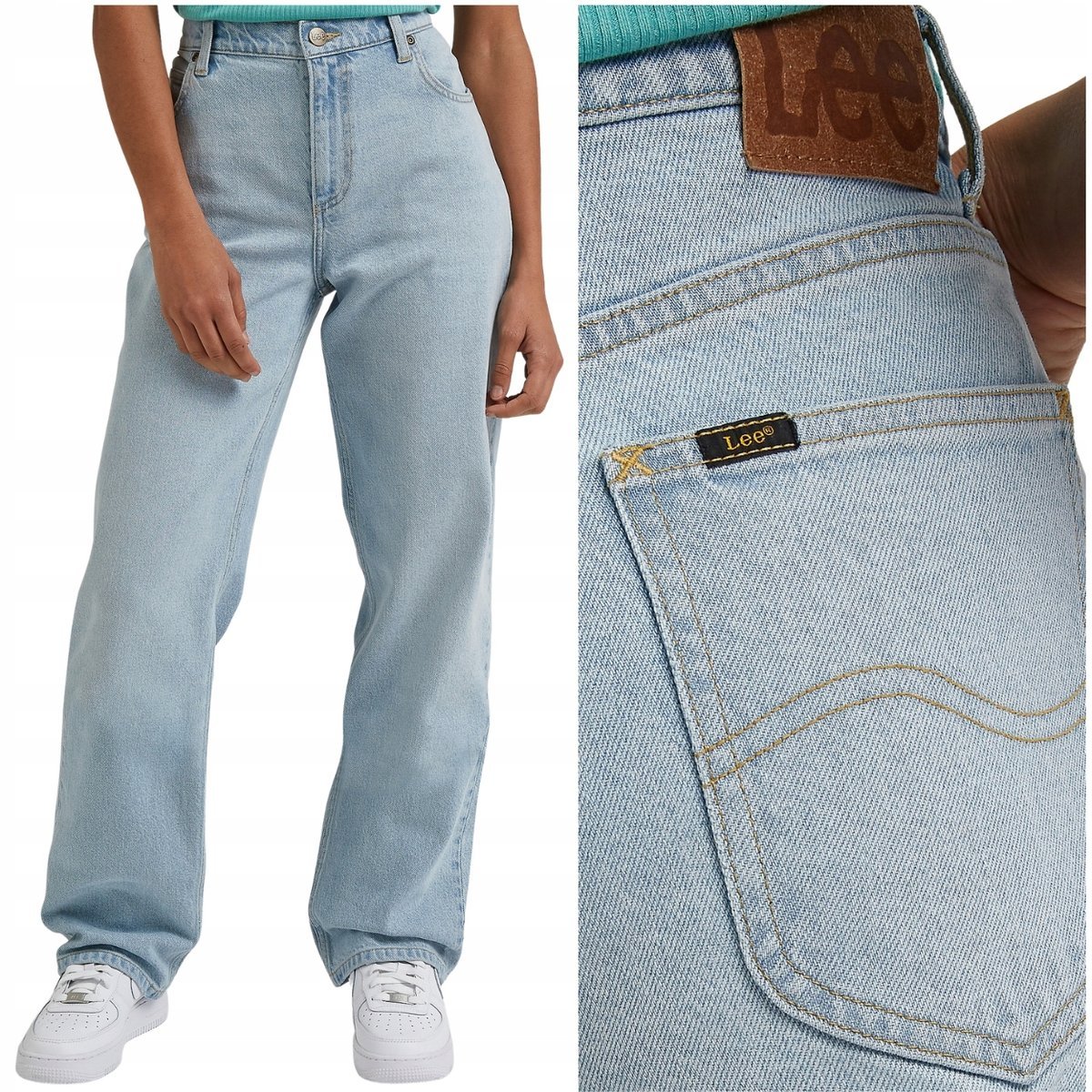 Lee JANE Soft Diffused proste wysokie damskie spodnie jeansowe W26 L31
