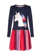 Sukienki - happy girls by Eisend Sukienka w kolorze granatowo-czerwonym - miniaturka - grafika 1