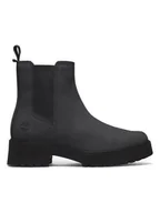 Botki damskie - Timberland Skórzane sztyblety "Carnaby Cool" w kolorze czarnym - miniaturka - grafika 1
