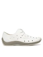 Półbuty damskie - Rieker Półbuty L1715-80 Biały - miniaturka - grafika 1