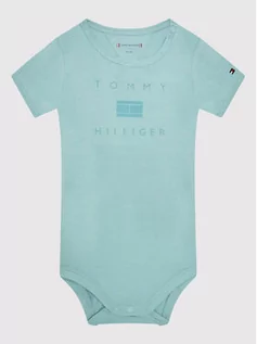 Body dla niemowląt - Tommy Hilfiger Body dziecięce KN0KN01422 Niebieski Regular Fit - grafika 1