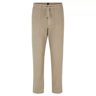 BOSS Sisla-pp Płaskie Pakowane spodnie Męskie, M Beżowy 263, 52 - Spodnie męskie - miniaturka - grafika 1