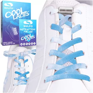 Sznurówki bez wiązania z zapinkami sport komfort niebiesko-białe - Akcesoria obuwnicze Sznurówki bez wiązania z zapinkami sport komfort niebiesko-białe - Akcesoria obuwnicze - miniaturka - grafika 1