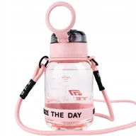 Shakery i bidony sportowe - BIDON BUTELKA NA WODĘ NAPOJE 700ml PASEK NA RAMIĘ UCHWYT RÓŻOWY KITE - miniaturka - grafika 1
