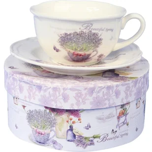 Komplet ceramiczny filiżanka z talerzykiem z wikli - Filiżanki - miniaturka - grafika 1