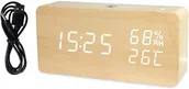 Zegary - Elektroniczny Budzik Zegar Termometr Higrometr Jasny - miniaturka - grafika 1
