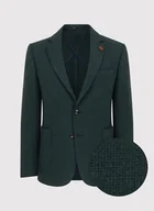 Marynarki męskie - Zielona marynarka casualowa o widocznej fakturze - miniaturka - grafika 1