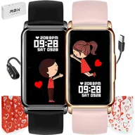 Smartwatch - Rubicon RNCF04 Zestaw dla par Czarny/Różowy - miniaturka - grafika 1