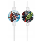 Słomki do napojów - Słomki Papierowe z medalionami Avengers 4 sztuki - miniaturka - grafika 1