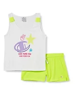 Spodenki damskie - Champion Legacy Fun Club-Tank Top & Szorty Pełna Dziewczyny i Dziewczyny, (Biały/Fluo żółty), 3-4 lat - miniaturka - grafika 1