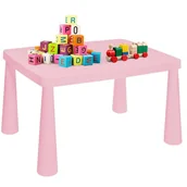 Zestawy mebli dla dzieci - STOLIK DLA DZIECI PLASTIKOWY RÓŻOWY STABILNY DO POKOJU DZIECIĘCEGO OGRODU - miniaturka - grafika 1