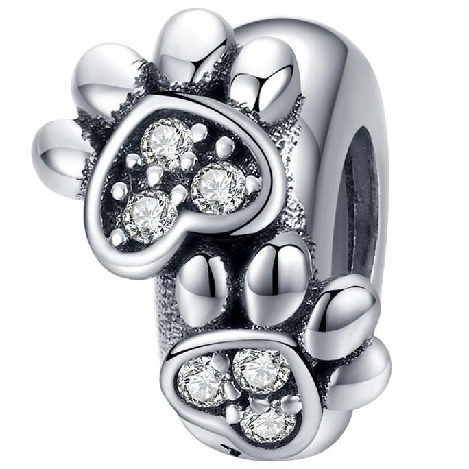 CHARMS STOPER ŁAPA PSA Zawieszka srebro pr 925 łapka