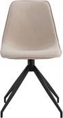 Krzesła - Krzesło do jadalni z obrotowym przegubem w kolorze piaskowym i czarnymi nogami - miniaturka - grafika 1