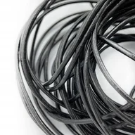 Zabawki kreatywne - Rzemień skórzany 3mm okrągły 100cm - czarny - miniaturka - grafika 1