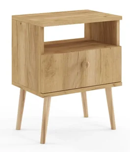Stolik nocny skandynawski dąb craft złoty K1-H78 - Szafki nocne - miniaturka - grafika 1