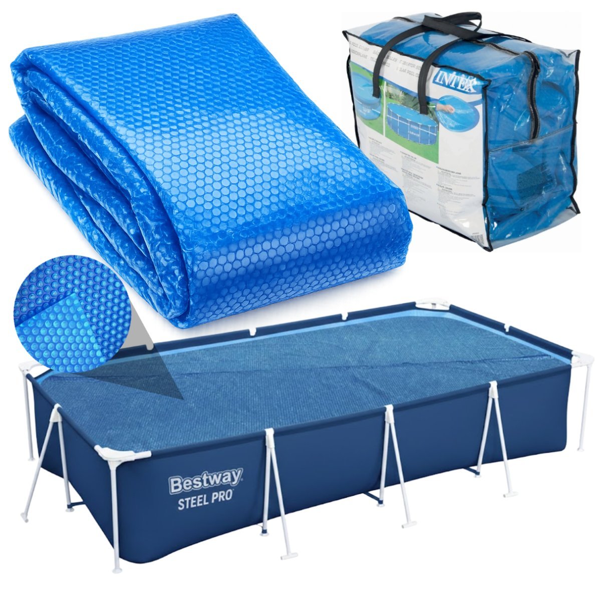 Bestway Podgrzewacz wody pokrywa solarna folia do basenu 400x211cm 29028