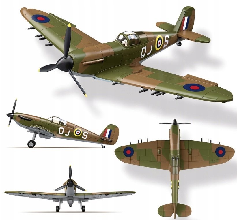 Klocki samolot wojskowy Spitfire WWII myśliwiec model 682el (682PCS)