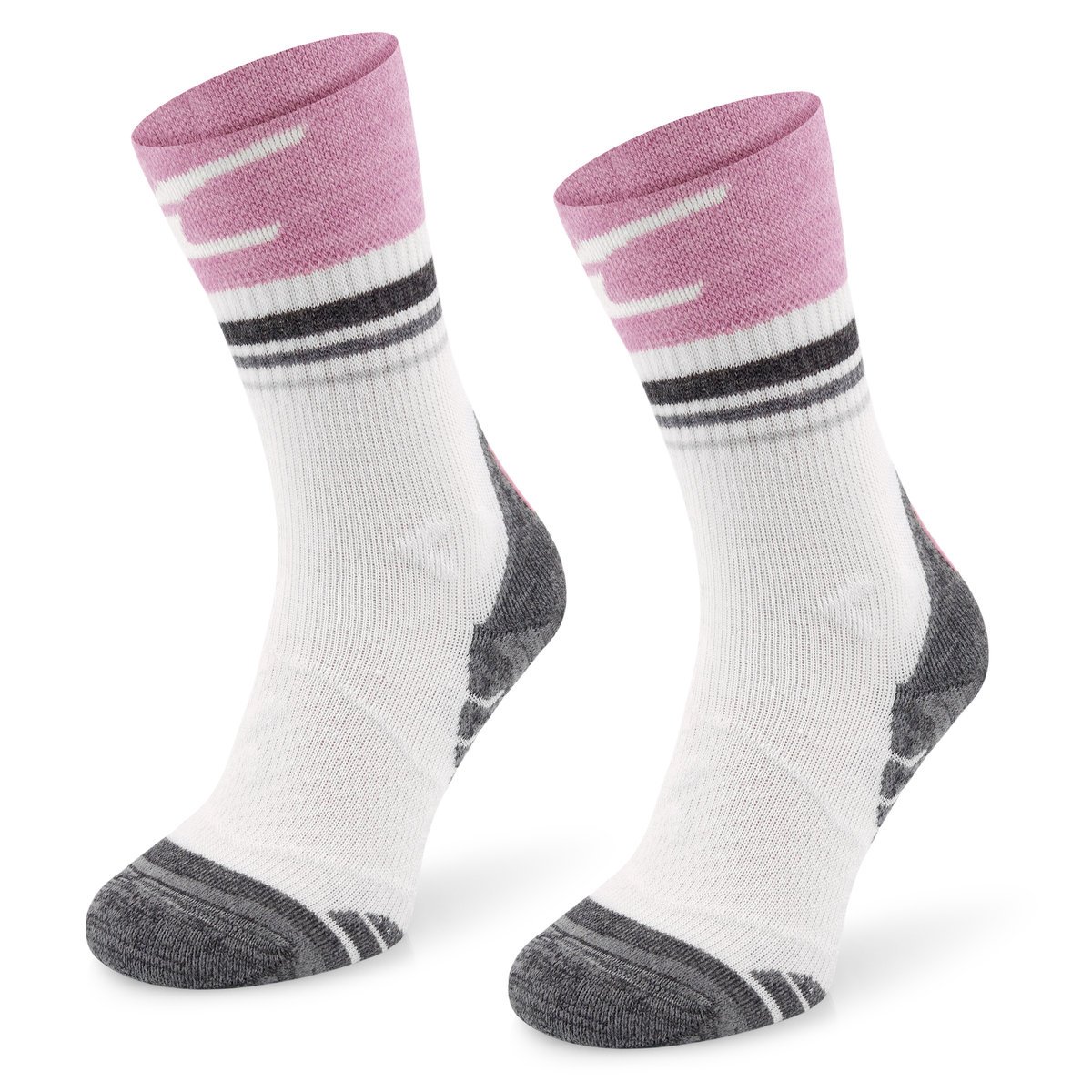 Comodo TRE28 Skarpety Termoaktywne za kostkę 50% Merino, Oddychające, Antybakteryjne, Turystyczne, , Rozmiar 35-38, Biały z Fioletem dla niej