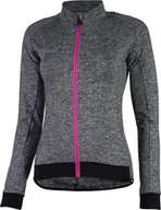 Koszulki i topy damskie - Rogelli Koszulka długi rękaw Rogelli BENICE czarno-szara-różowa XS - miniaturka - grafika 1