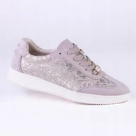 Półbuty damskie - Półbuty damskie casualowe skóra GOODIN GD-XW-1014 lekkie beż złoto 37 - miniaturka - grafika 1