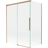 Parawany nawannowe - Mexen Rox parawan nawannowy 2-skrzydłowy rozsuwany 120 + 70 x 150 cm, transparent, miedż szczotkowana - 8C9-120-070-65-00 - miniaturka - grafika 1
