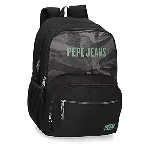 Pepe Jeans Davis plecak szkolny, podwójna przegródka, czarny, 32 x 45 x 16 cm, poliester, 21,6 l - Plecaki - miniaturka - grafika 1