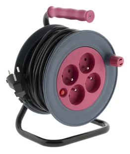 HBF Przedłużacz bębnowy 4-krotny 15m różowy 192626 192626 - Przedłużacze i rozgałęźniki - miniaturka - grafika 2