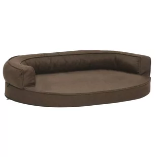 Vidaxl Ergonomiczne legowisko dla psa 75x53 cm wygląd lnu brązowe 171302 - Legowiska dla psów - miniaturka - grafika 1