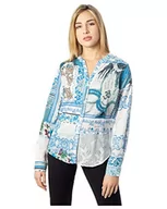 Bluzki damskie - Desigual Damska bluzka Cam_Sorrento, Niebieski (Directoire Blue 5157), M - miniaturka - grafika 1