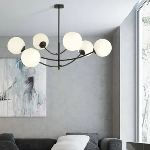 Emibig HUNTER 6 BLACK/OPAL1102/6 lampa sufitowa żyrandol nowoczesny 1102/6 - Lampy sufitowe - miniaturka - grafika 5