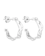 Kolczyki - Srebrne Masywne Kolczyki Półkola - miniaturka - grafika 1