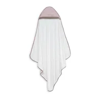 Okrycia kąpielowe dla dzieci - Okrycie kąpielowe 100x100 Musseline biały różowy ręcznik z kapturkiem - miniaturka - grafika 1