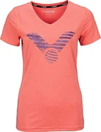 Koszulki i topy damskie - Victor T-shirt damski do badmintona różowy Melon Melánge 40 - miniaturka - grafika 1